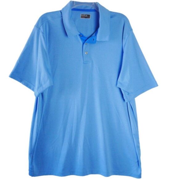 Bolle Mens XXL Golf Shirt Blue Polo Geometric Short Sleeve - Picture 1 of 12